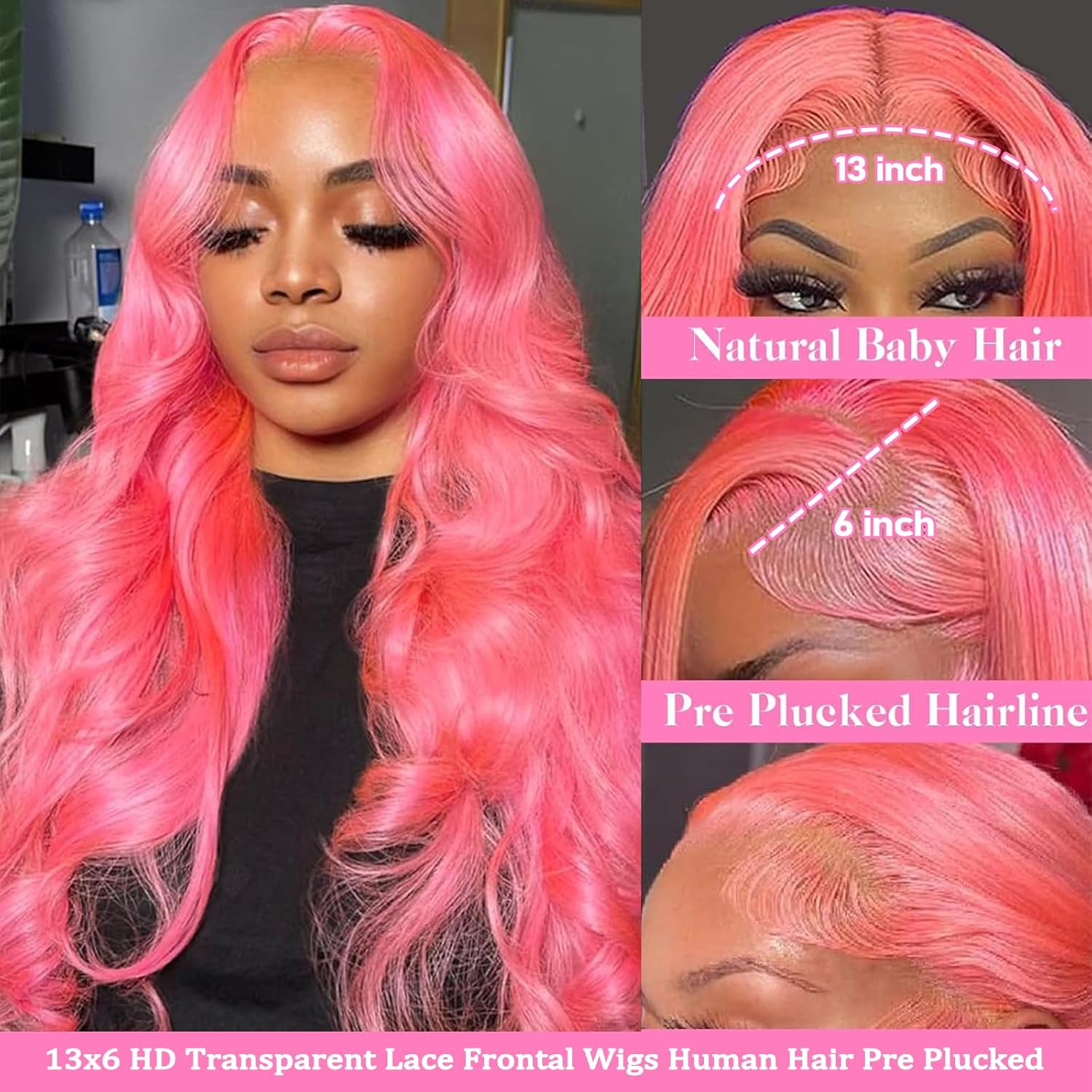 Pink Lace Front Wigs Human Hai - đánh giá và giá Hd Lace Frontal Wig Human Hair Pre Plucked
