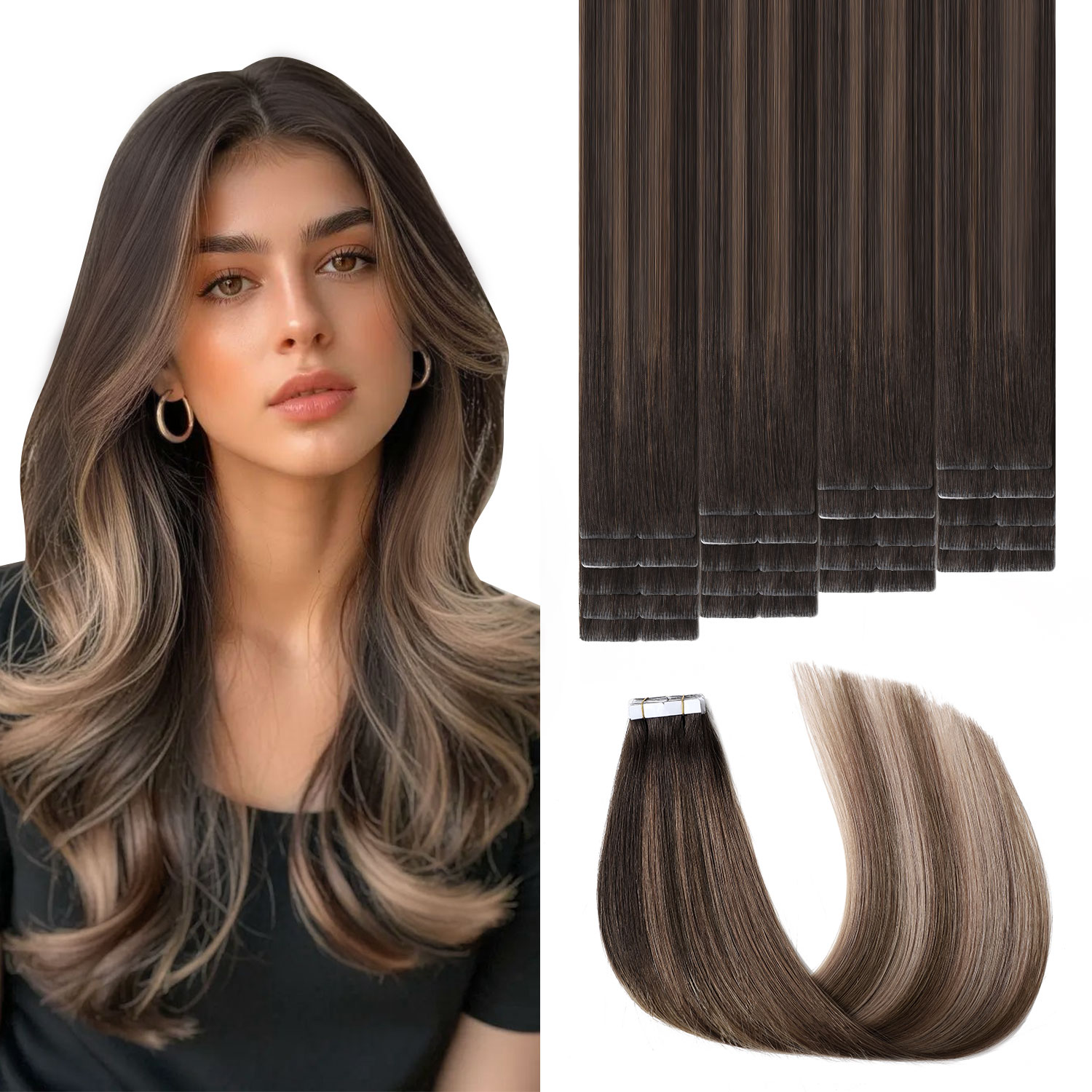 Sweetmet Invisible Tape Hair E - đánh giá và giá Invisible Tape In Extensions Real Hair
