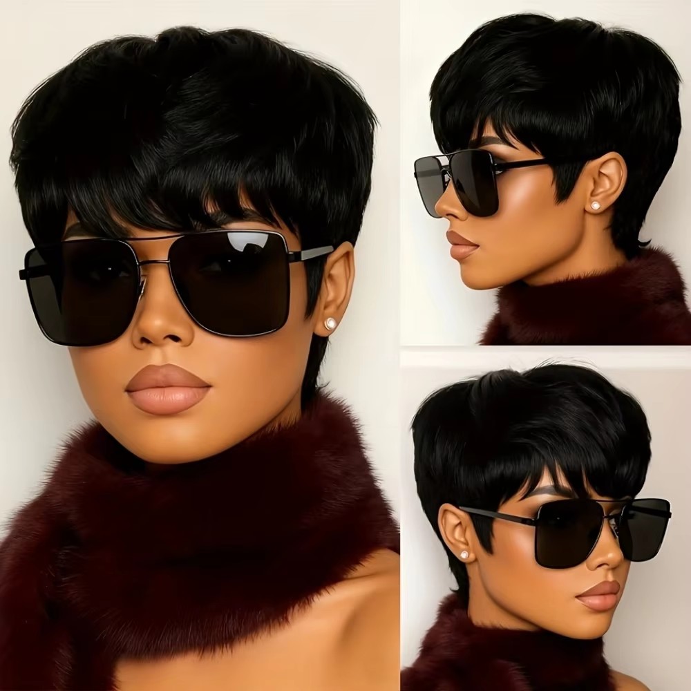 Women's Short Pixie Cut Human  - đánh giá và giá Short Pixie Cut Wig Human Hair Cheap