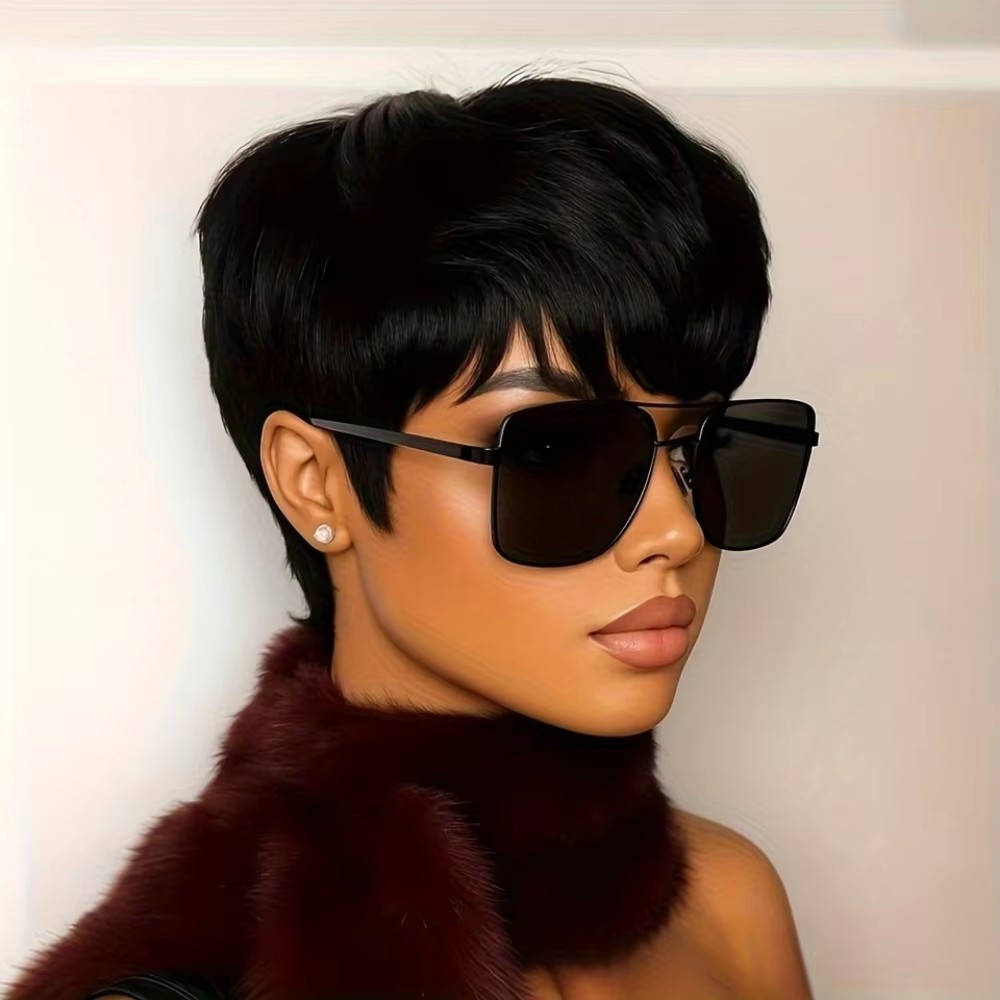 Women's Short Pixie Cut Human  - đánh giá và giá Short Pixie Cut Wig Human Hair Cheap