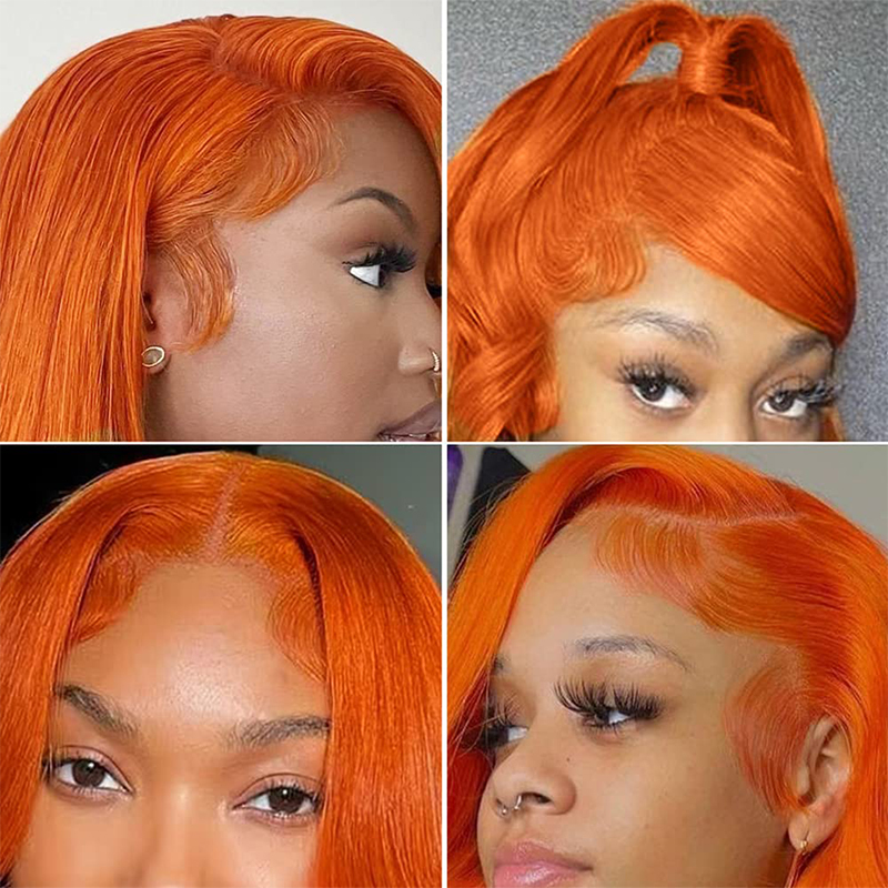 34 Inch Orange Ginger Lace Fro - đánh giá và giá Glueless Wear And Go Human Hair Wig
