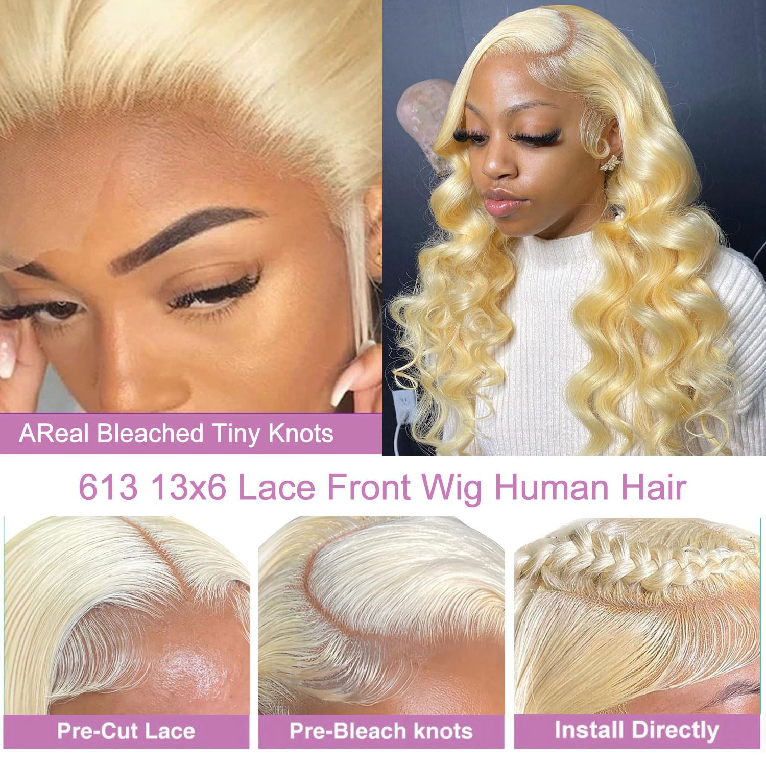 30 Inches 613 Lace Front Wig H - đánh giá và giá 613 Blonde Body Wave Lace Front Wig