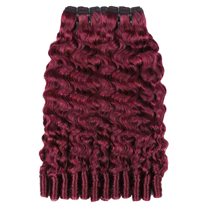 99J Burgundy Burmese Curly Bun - đánh giá và giá Hair Bundles