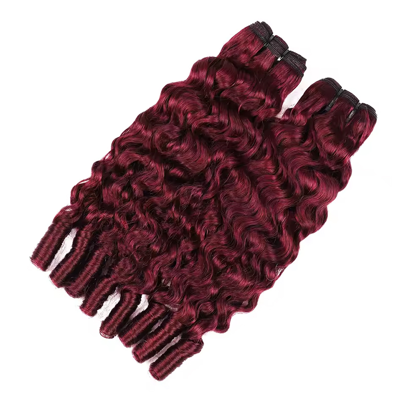 99J Burgundy Burmese Curly Bun - đánh giá và giá Hair Bundles