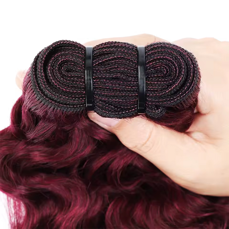 99J Burgundy Burmese Curly Bun - đánh giá và giá Hair Bundles