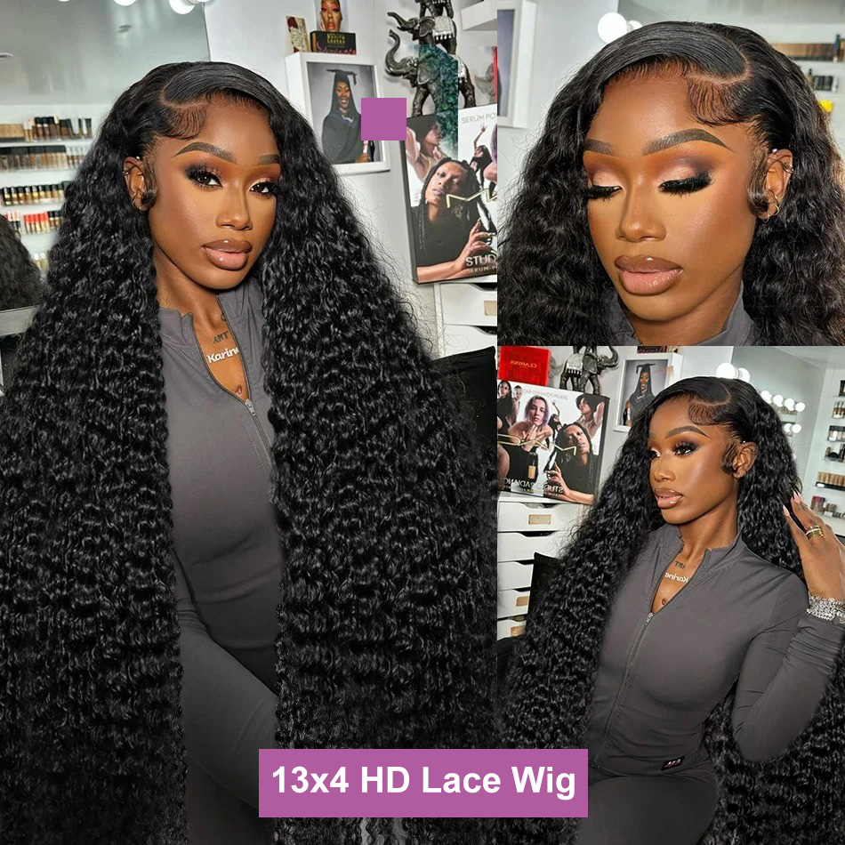 18 30 42 Inch Curly Wigs Deep  - đánh giá và giá Hd Lace Frontal Wig Human Hair Pre Plucked