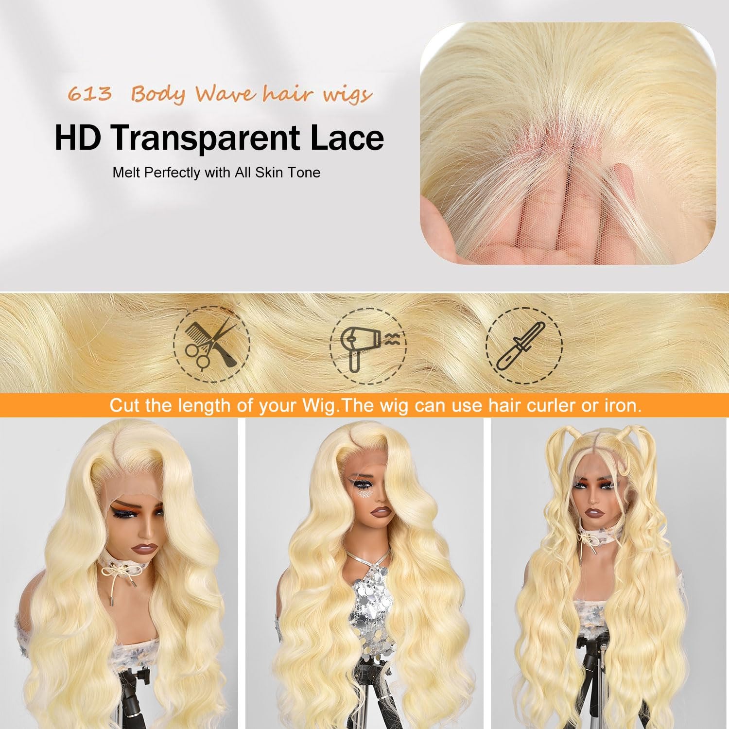 13x4 Lace Front Wig Human Hair - đánh giá và giá 613 Blonde Body Wave Lace Front Wig