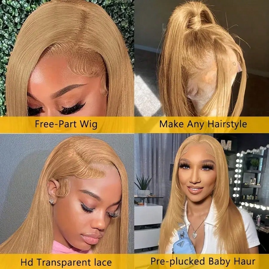 30 Inch #27 Honey Blonde Human - đánh giá và giá Hd Lace Frontal Wig Human Hair Pre Plucked