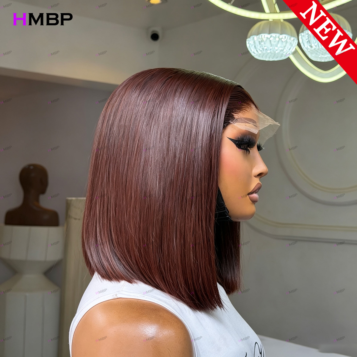 #33 Dark Auburn Straight Bob W - đánh giá và giá Human Hair Wigs