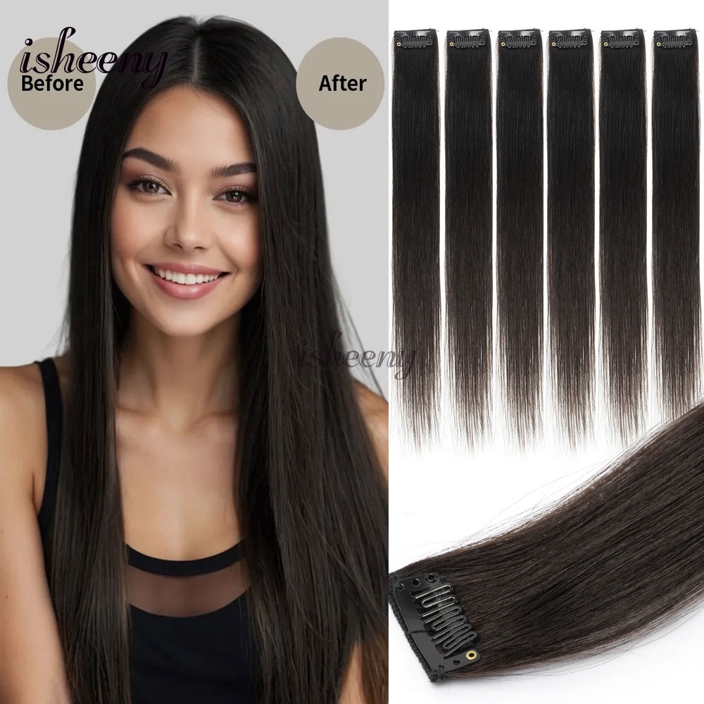 Isheeny 6PCS Mini Clip in Huma - đánh giá và giá Seamless Clip In Hair Extensions Human Hair