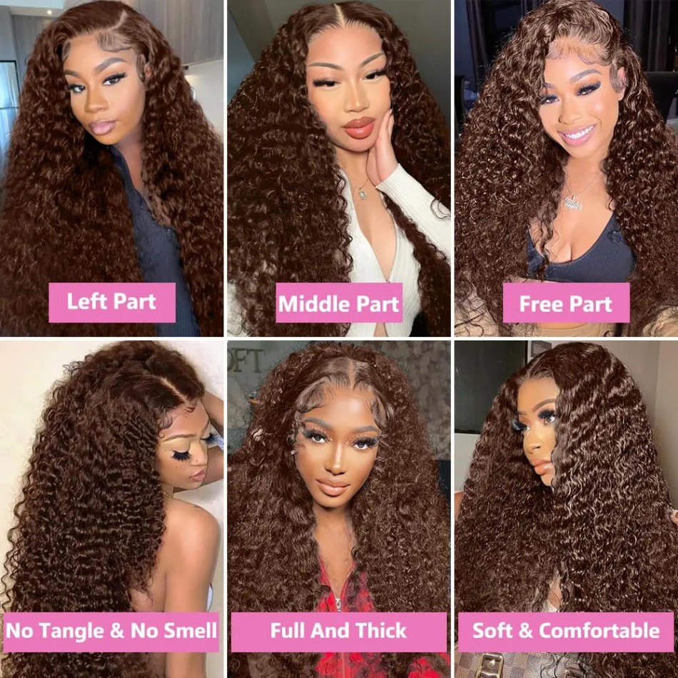 Curly Lace Front Wig Chocolate - đánh giá và giá Hd Lace Frontal Wig Human Hair Pre Plucked